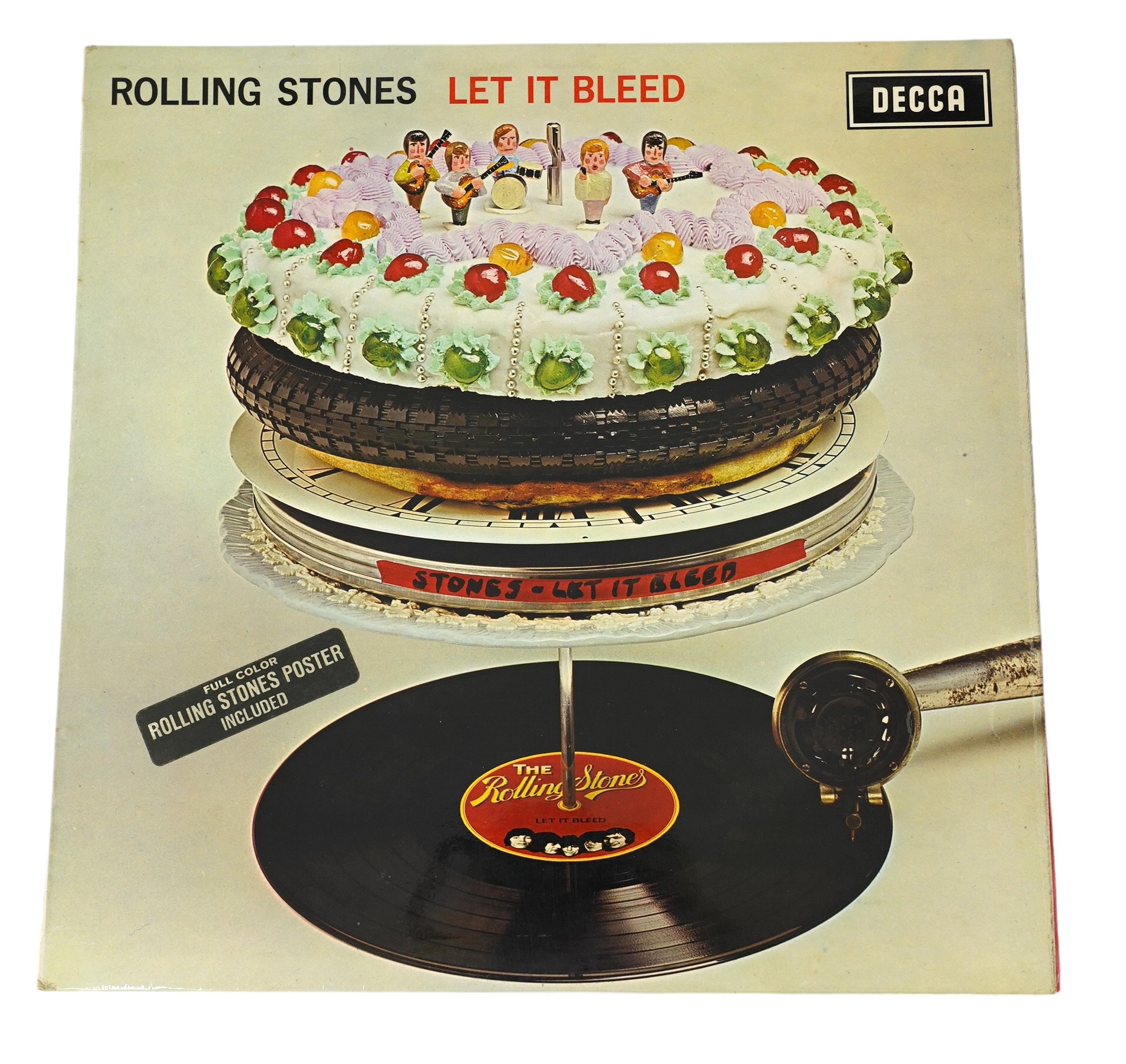 The Rolling Stones; Let it Bleed, mono on Decca LK.5025, XARL-9363.P-2A, with red inner and stickered sleeve. Condition - fair, missing poster